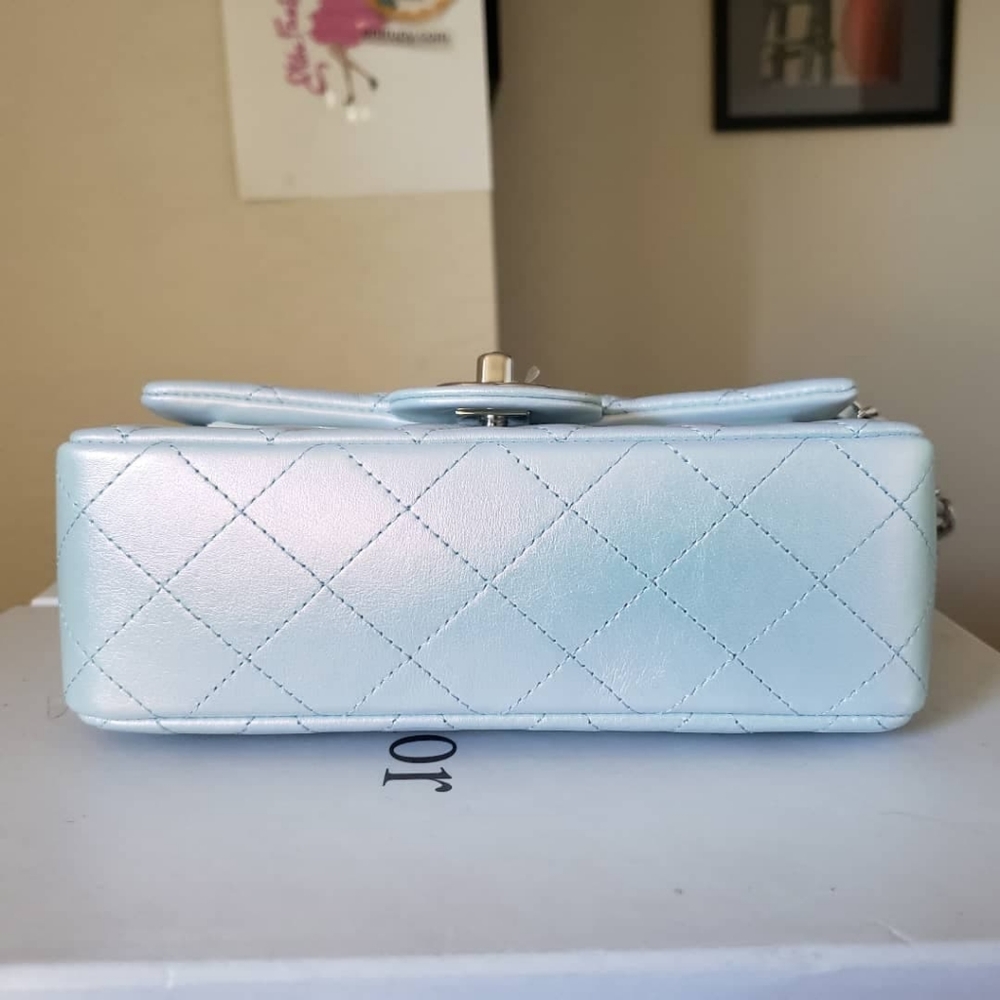 Chanel classic mini irridescent blue calfskin bag - Picture 16 of 16